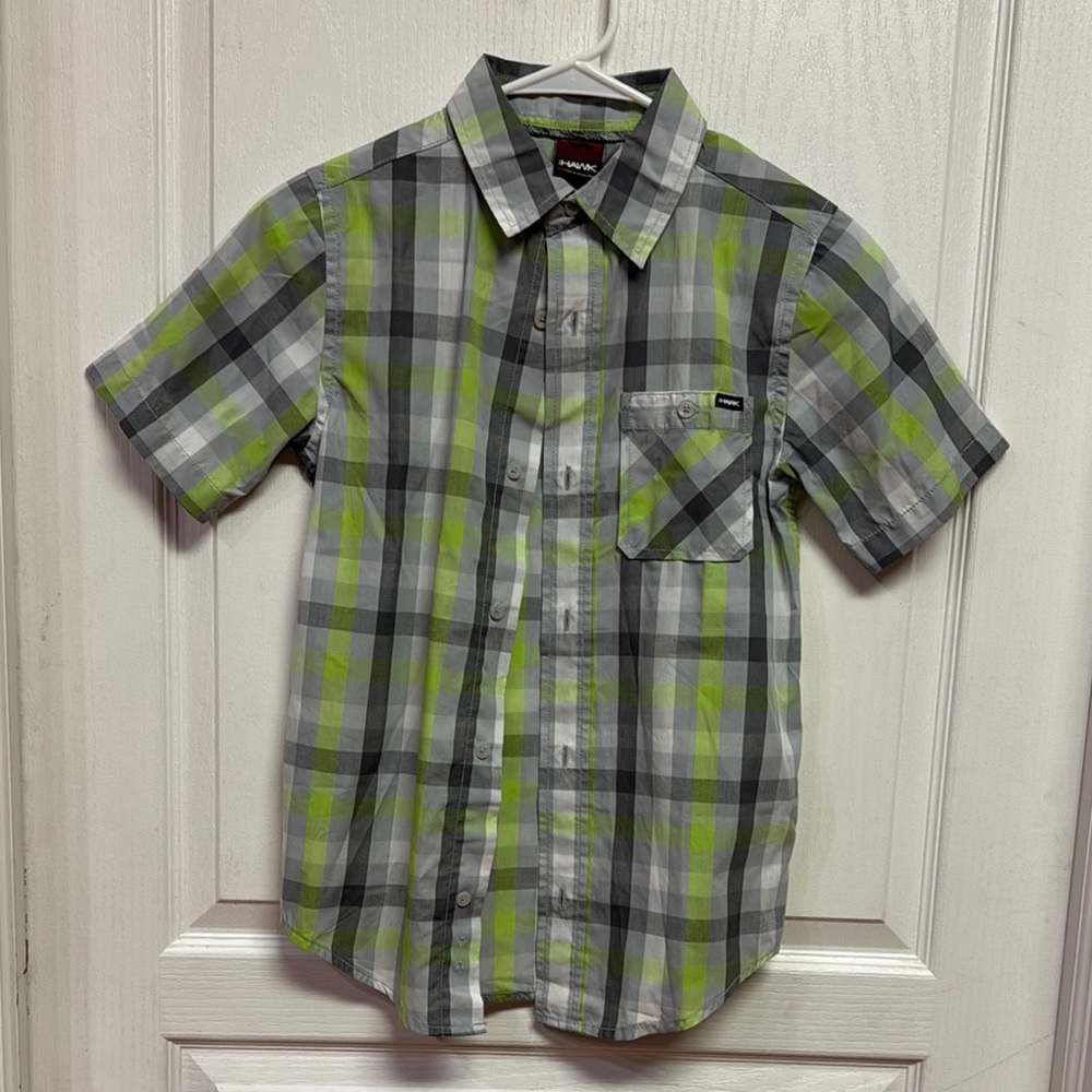 Tony Hawk Checkered Shirt in Green and Gray